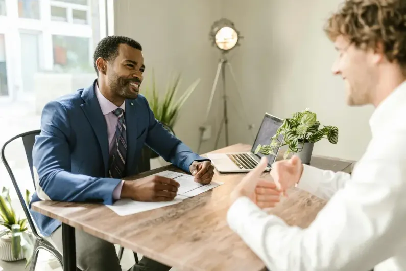 People discussing a health insurance plan